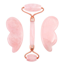 Load image into Gallery viewer, Pink Crystal Roller Butterfly Jade Facial Beauty Massager